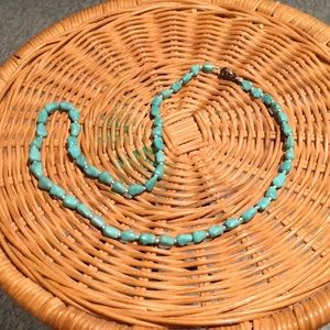 Turquoise necklace with silver clasp